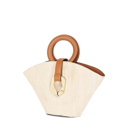 Non Ti Scordar Di Me Mini basket handbag with pendant, brown