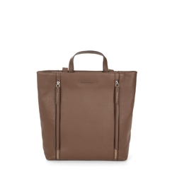 Nocciola 2 in 1 elegant bag and genuine leather backpack, brown