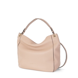 Peonia Leather slouchy bag, pink