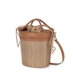 Mandarino Bimaterial bucket bag, brown