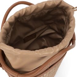 Mandarino Bimaterial bucket bag, brown