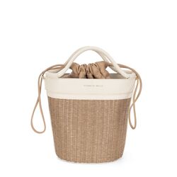 Mandarino Bimaterial bucket bag, natural