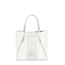 Dalia Medium leather tote bag, white