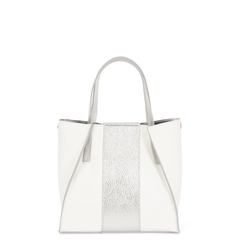Dalia Medium leather tote bag, white
