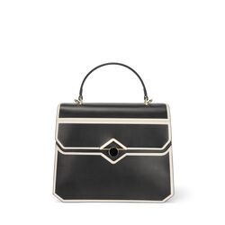 Mughetto Leather handbag with chain, black