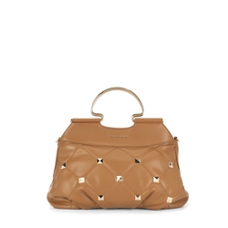 Ranuncolo Handbag with metal studs, brown