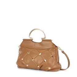 Ranuncolo Handbag with metal studs, brown