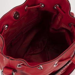 Biancospino Leather bucket bag , red