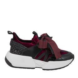 Helsinky Sneaker Running in Velvet , burgundy, 35 EU