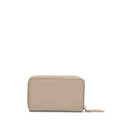 Basic Wallets Leather wallet with double zip, taupe