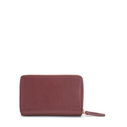 Basic Wallets Leather wallet with double zip, dark red