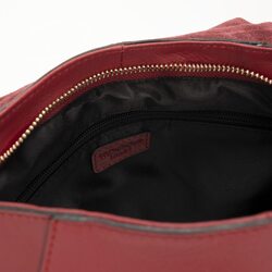 Canada Leather backpack with flap, dark red