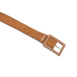 Regular leather belt, brick, 95 EU