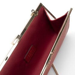 Helsinki Rigid clutch bag with tejus print, red