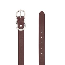 Regular leather belt, bordeaux, 85 EU