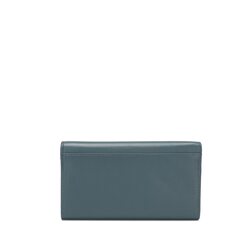 Basic Wallets Large leather flap wallet, teal