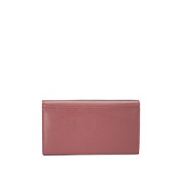 Basic Wallets Large leather flap wallet, dark red