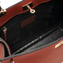 Siberia Leather handbag, brick