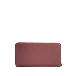 Basic Wallets Leather wallet with zip around, dark red