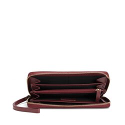 Basic Wallets Leather wallet with zip around, dark red
