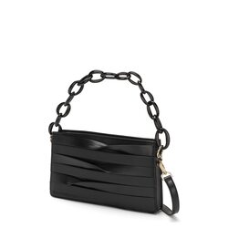 Waves Shoulder bag with chain, black