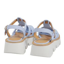 Woven Leather Sandalwood Ninfea, light blue, 41 EU