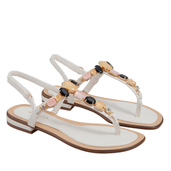 Iris Sandal With Stones, milk, 39 EU