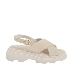 Peony Sandal In Padded Suede, sand, 38 EU