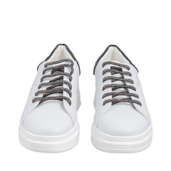 Sneaker Aloe In Pelle Con Lacci Lurex, nero, 38 EU