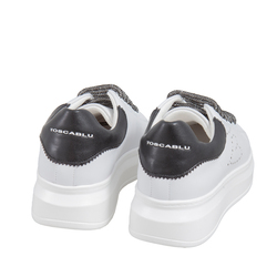 Sneaker Aloe In Pelle Con Lacci Lurex, nero, 38 EU