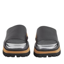 Hydrangea Leather Slipper, black/leather, 38 EU
