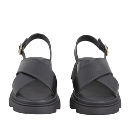 Peony Sandal In Padded Nappa Leather, black, 37 EU