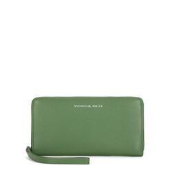 Large Wallet With Basic Zipper, green, taglia unica EU