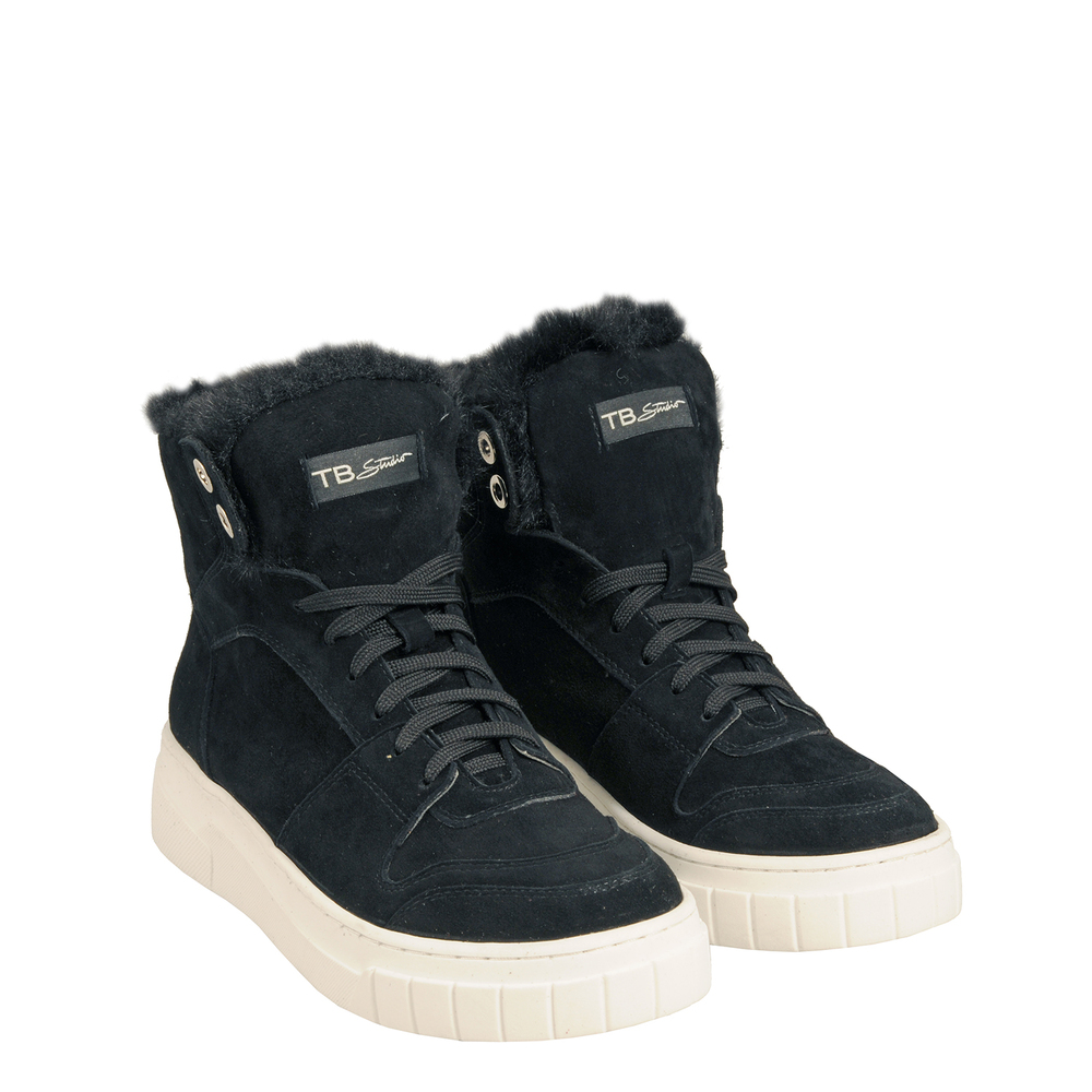 Tosca Blu Studio - Sir Biss Leather and faux fur high sneaker
