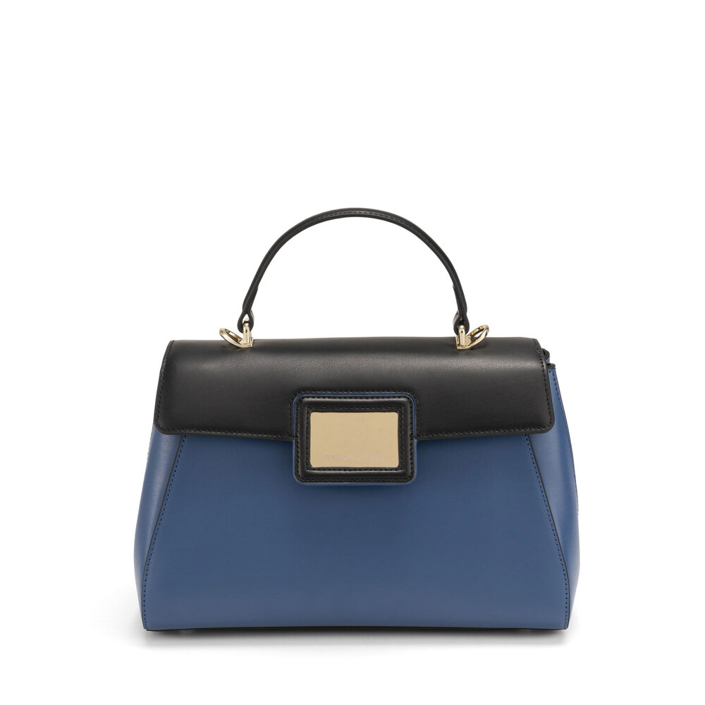 Tosca Blu - Fata Turchina Medium two-tone leather handbag