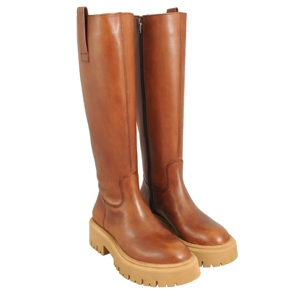 Tosca Blu Studio - Incantesimo Leather boot with coloured rubber sole