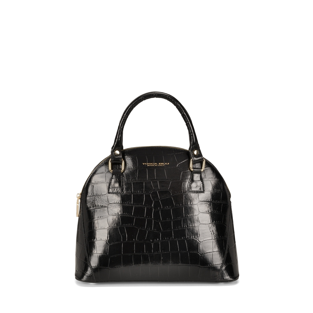 Tosca Blu - Tic-Tac Leather handbag with crocodile print