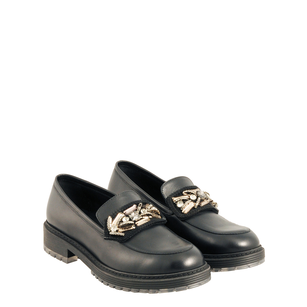 Tosca Blu Studio - Candy Leather loafer with jewel details