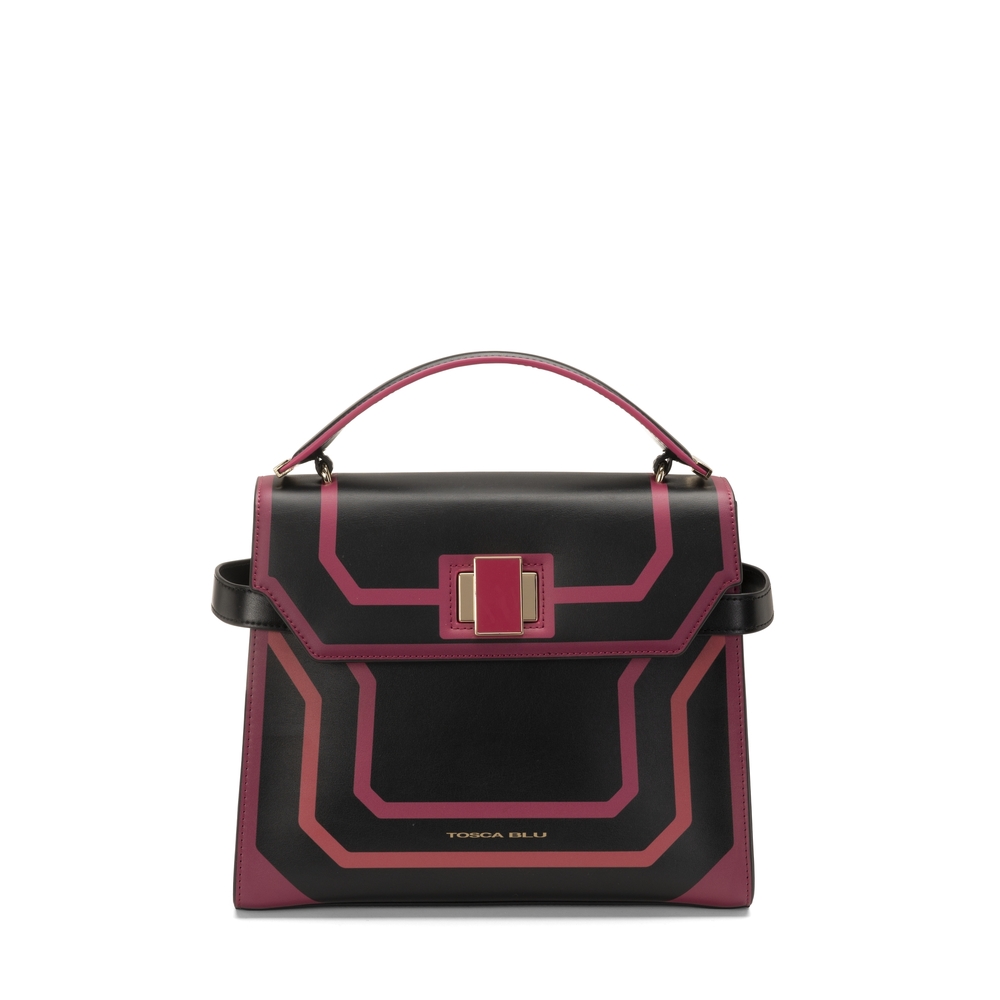 Tosca Blu - Biancaneve Medium two-tone leather handbag