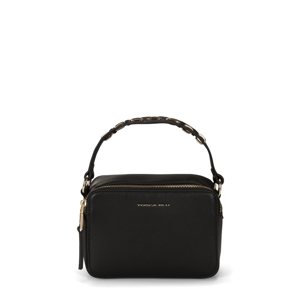 Tosca Blu - Lampone Small tumbled leather handbag