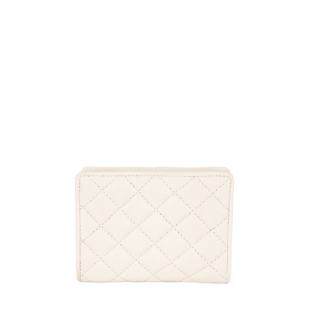 Folletti Medium leather wallet with double opening, ivory