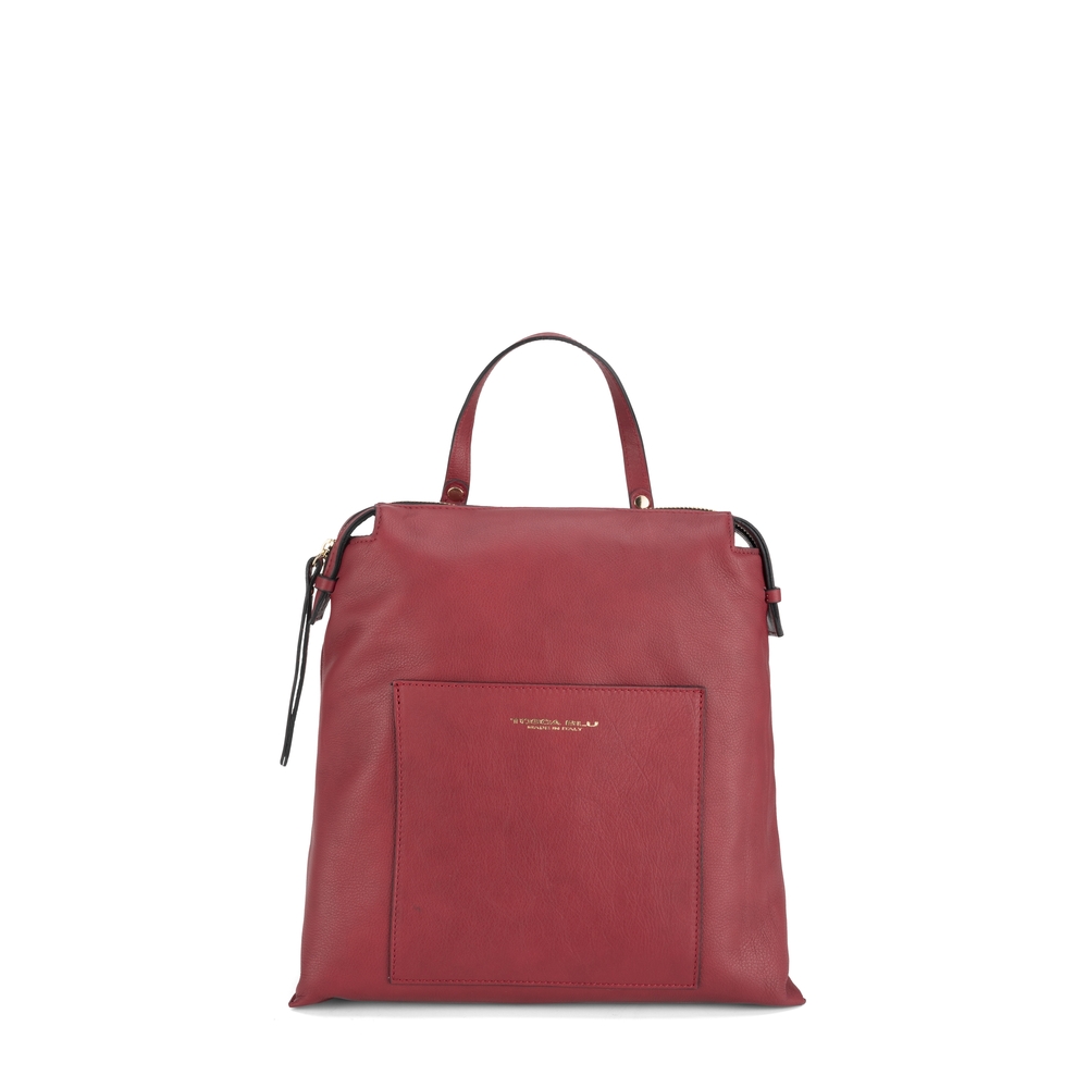Tosca Blu Essential 2 in 1 elegant bag and genuine leather backpack, red