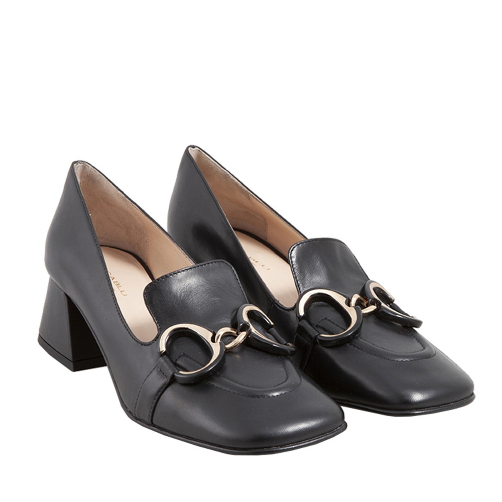 Tosca Blu Studio - Favignana Leather loafer with medium heel and buckle