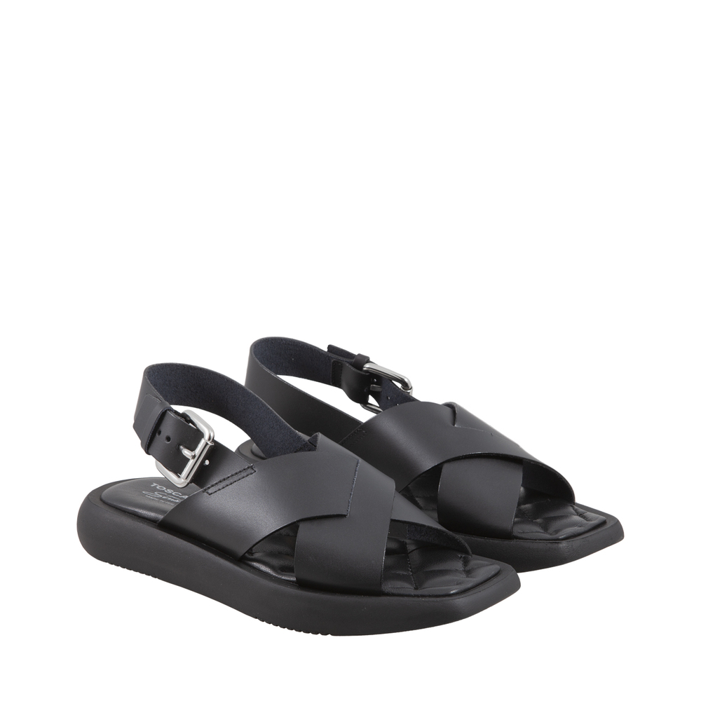 Tosca Blu Studio - Pozzuoli Leather sandal with crossed straps