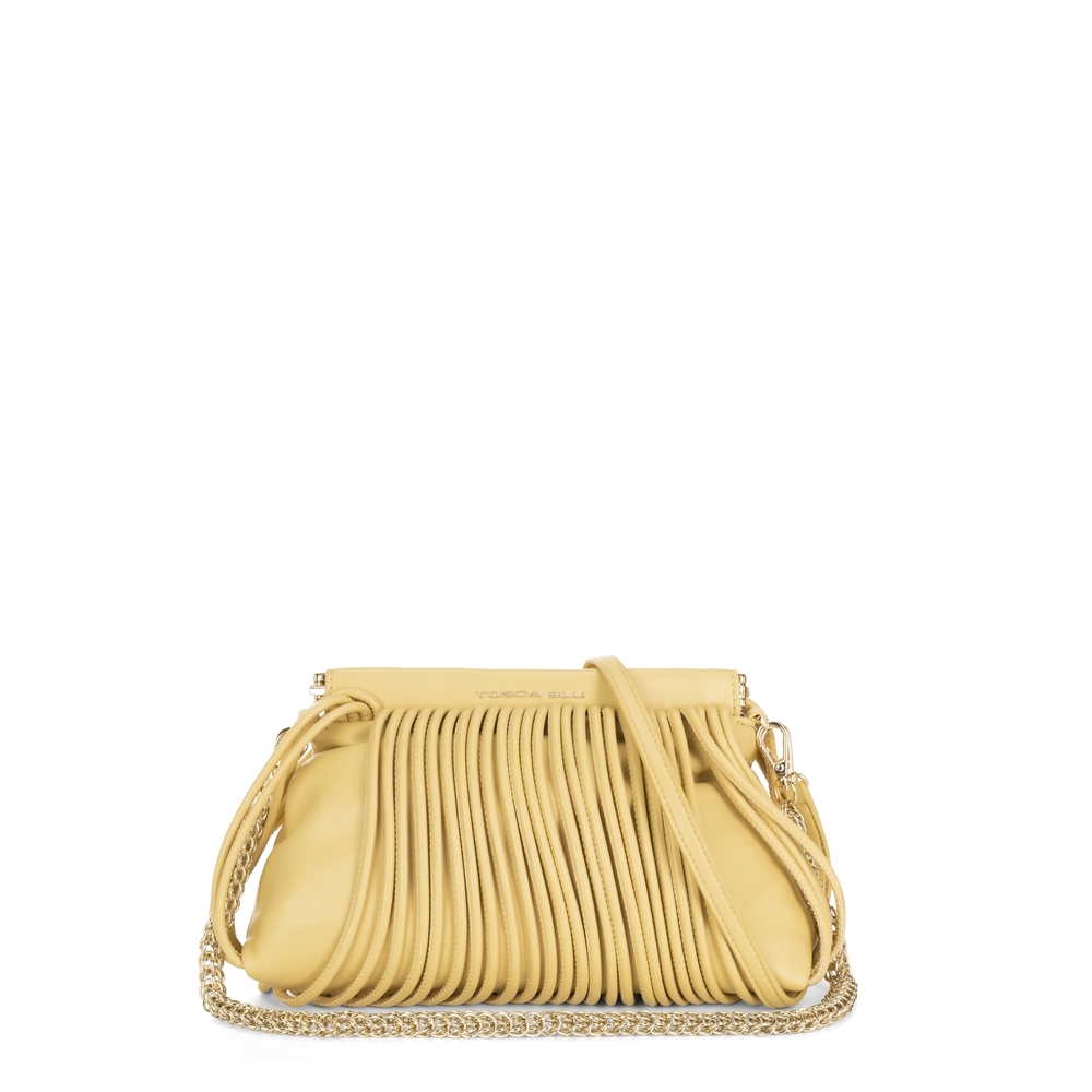 Ananas Small clutch bag with fringes, yellow