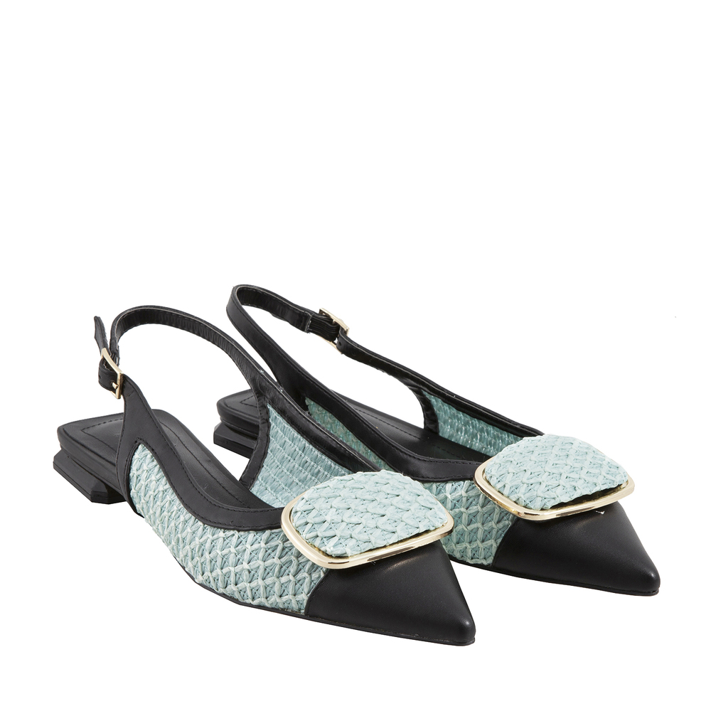 Tosca Blu Studio - Igea Slingback court shoes with low heel in raffia