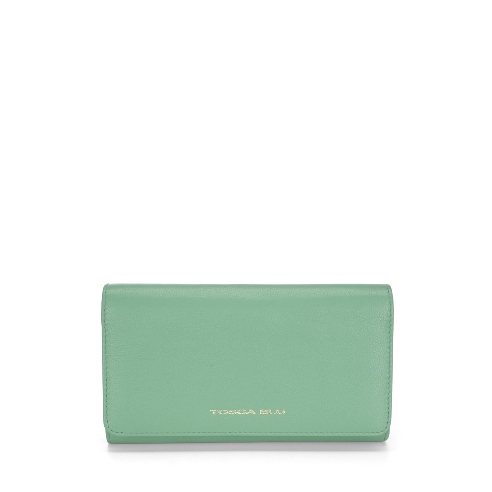 Tosca Blu - Basic Wallets Large leather wallet with flap