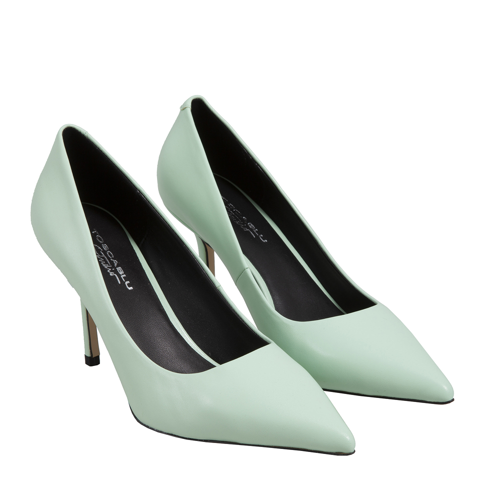 Grotta Azzurra High heel court shoes in leather, green, 37 EU