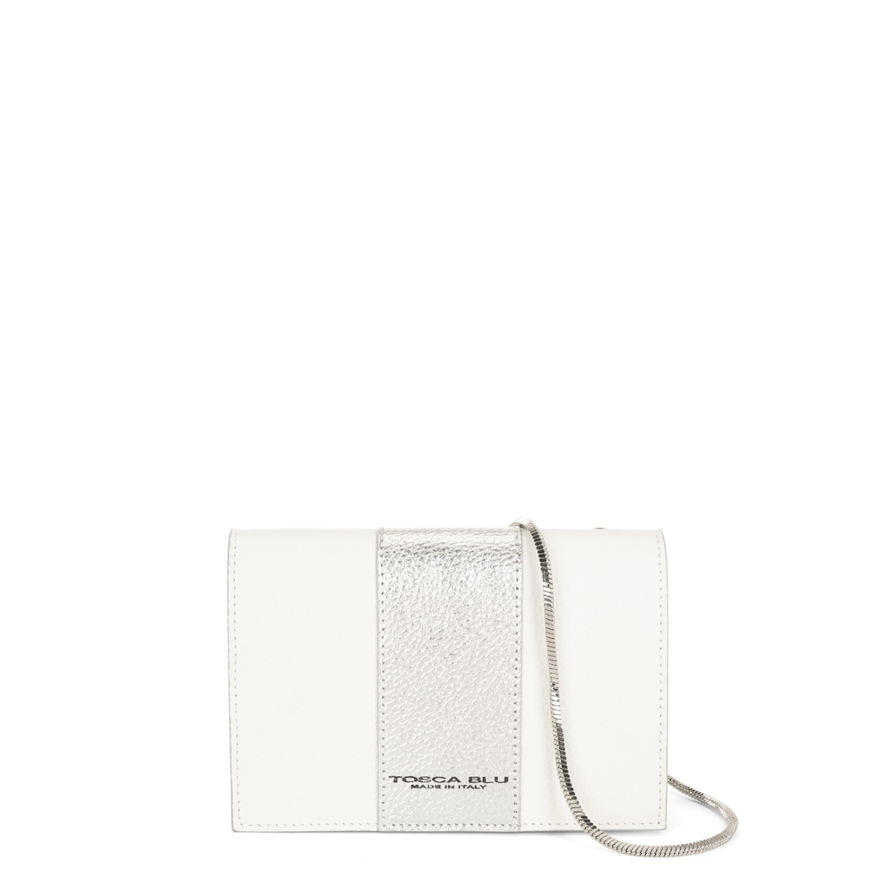 Dalia Small leather crossbody bag, white