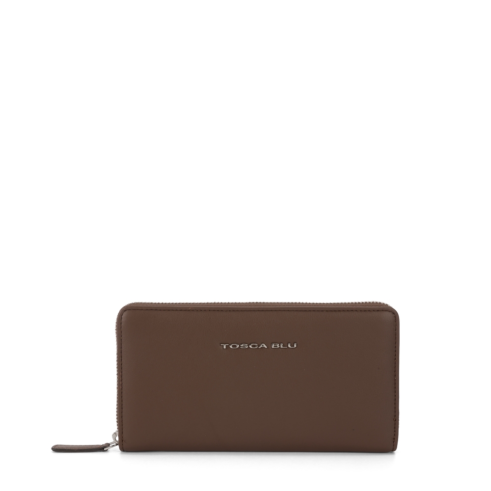 Tosca Blu - Nocciola Large zip-around leather wallet